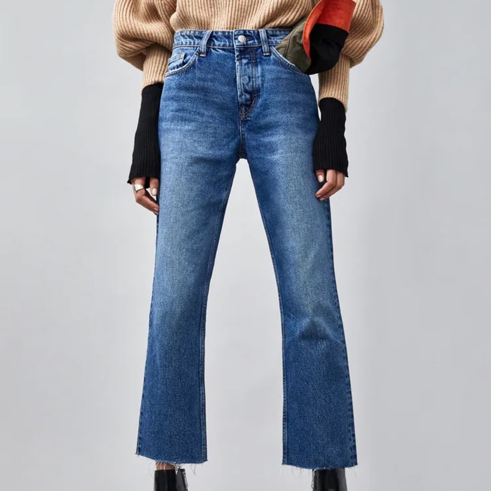 Zara High Rise Straight Leg Jeans